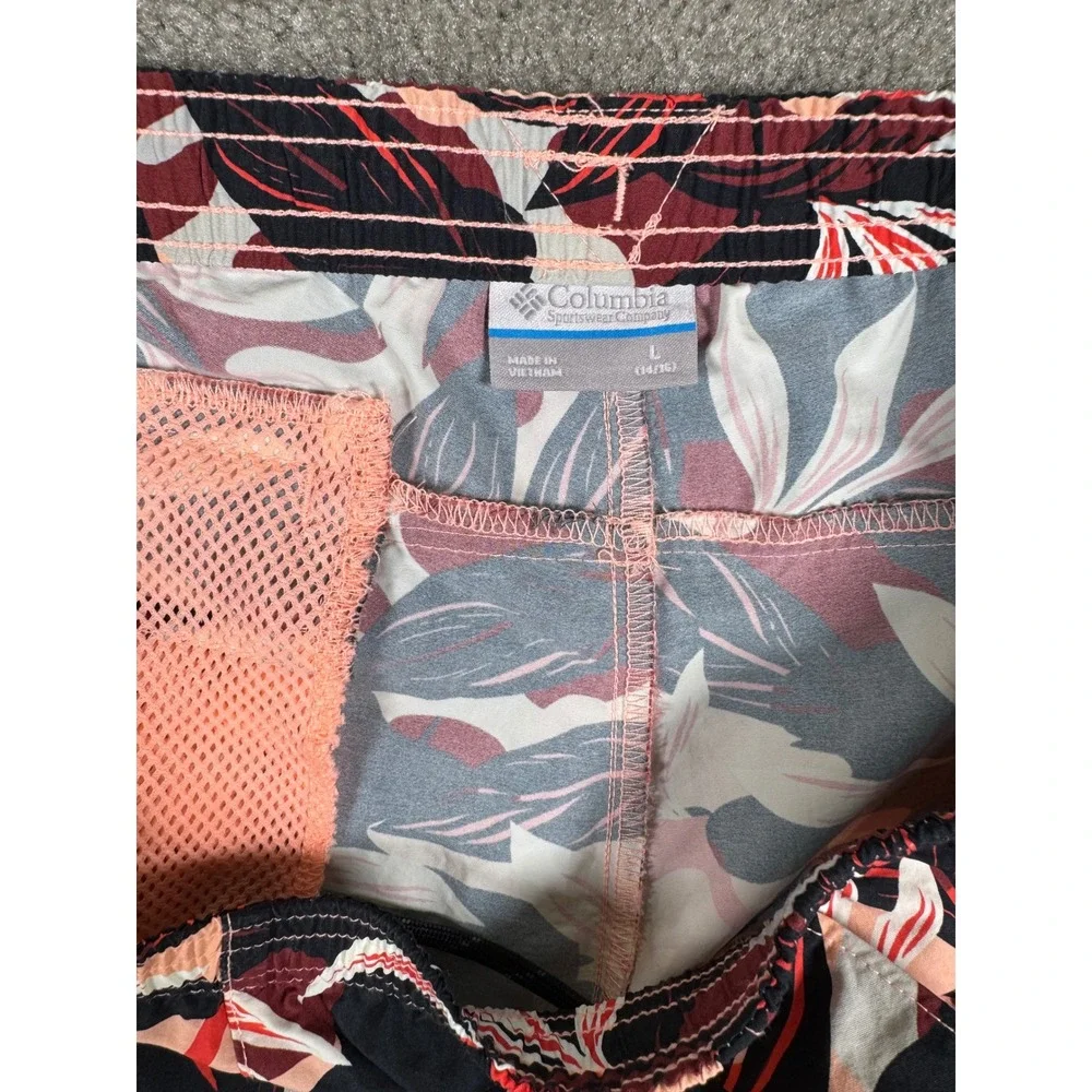 Columbia PFG Backcast III Floral Water Shorts Mens Large Red Black XG8119